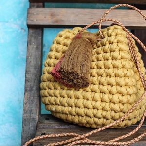 NWT Wakami Lanquin Woven Handmade Bucket Shoulder Bag